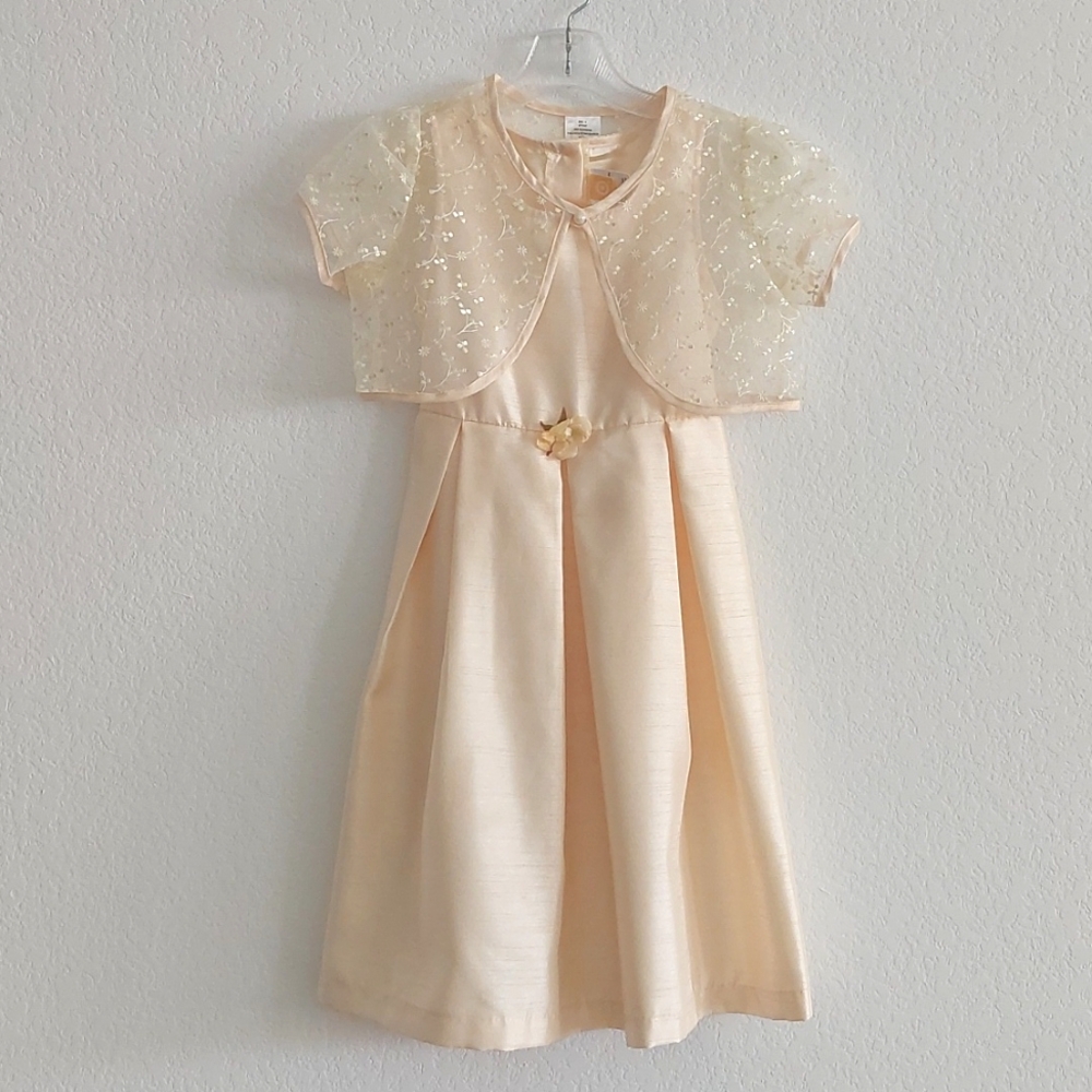 TARGET Elegant Pastel Yellow Girl's Dress with Sheer Overlay Vest NWOT